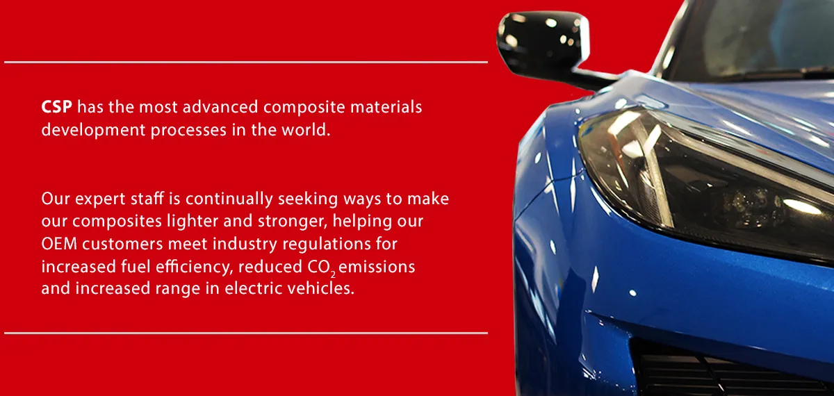 CSP has the most advanced composite materials development processes in the world